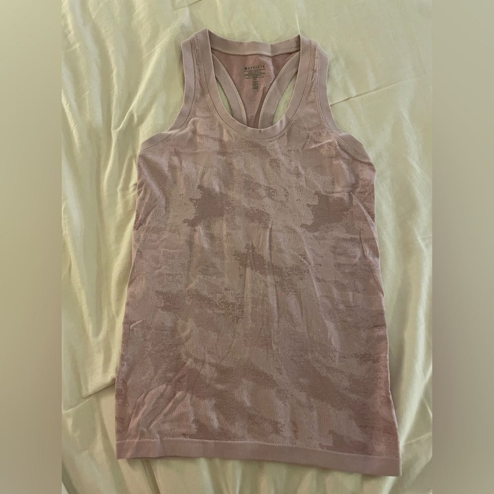 Athleta Light Pink Camo Tank Top